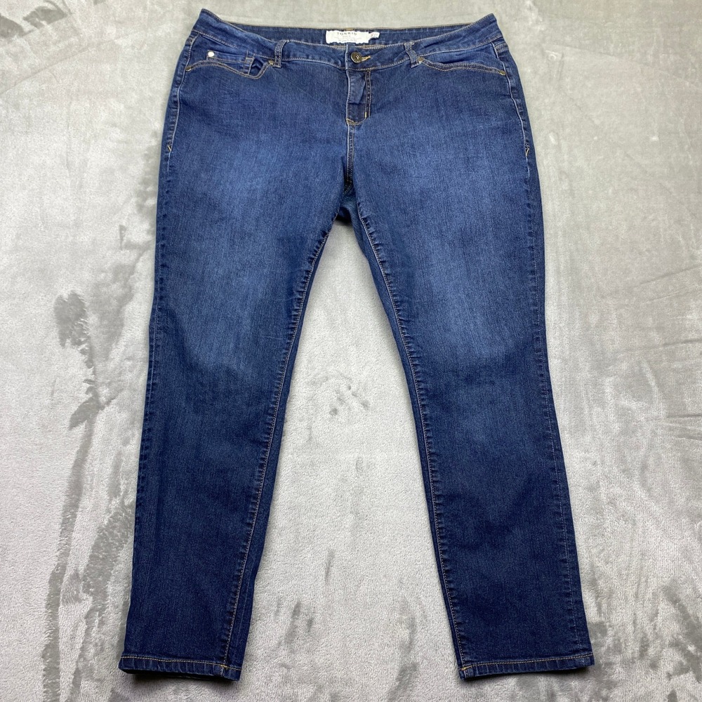 Torrid Denim Blue Skinny Jeans Womens Sz 1S Fits 37" Grunge Retro Preppy